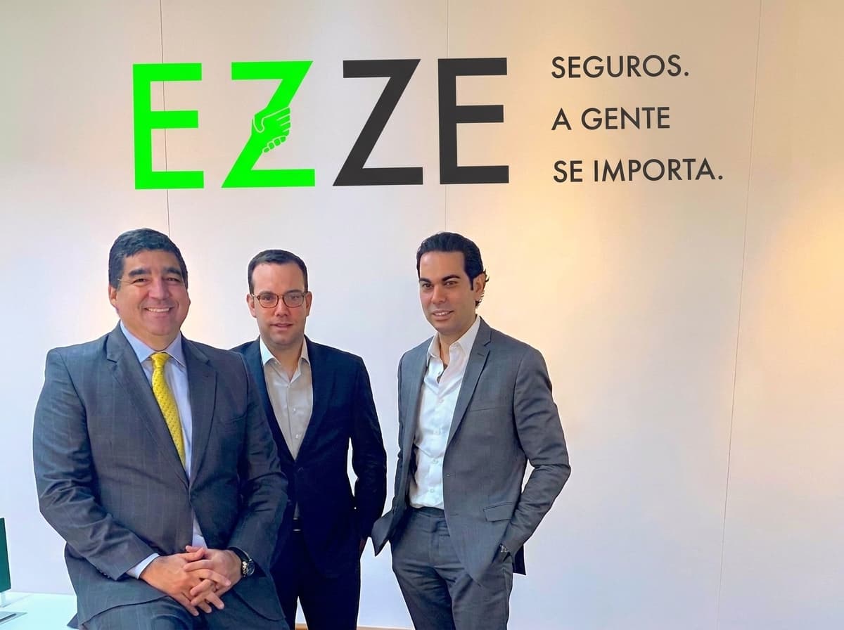 Richard Vinhosa, Ivo Jucá Machado e Cláudio Vale, fundadores da Ezze Seguros