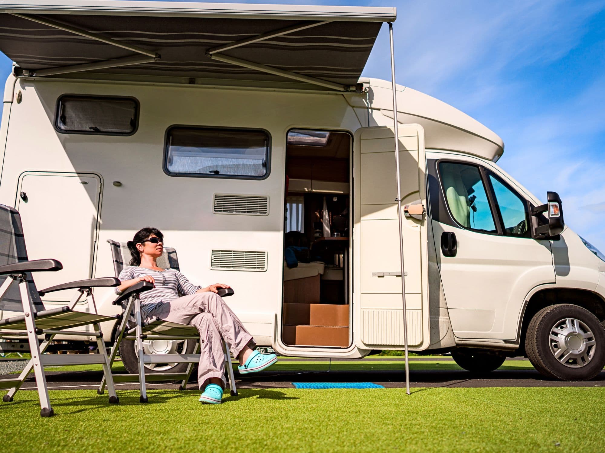Motorhome estacionado em viagem
